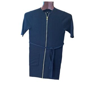 Guess Black knit dress with Zipper and Belt size XS new